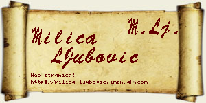 Milica LJubović vizit kartica